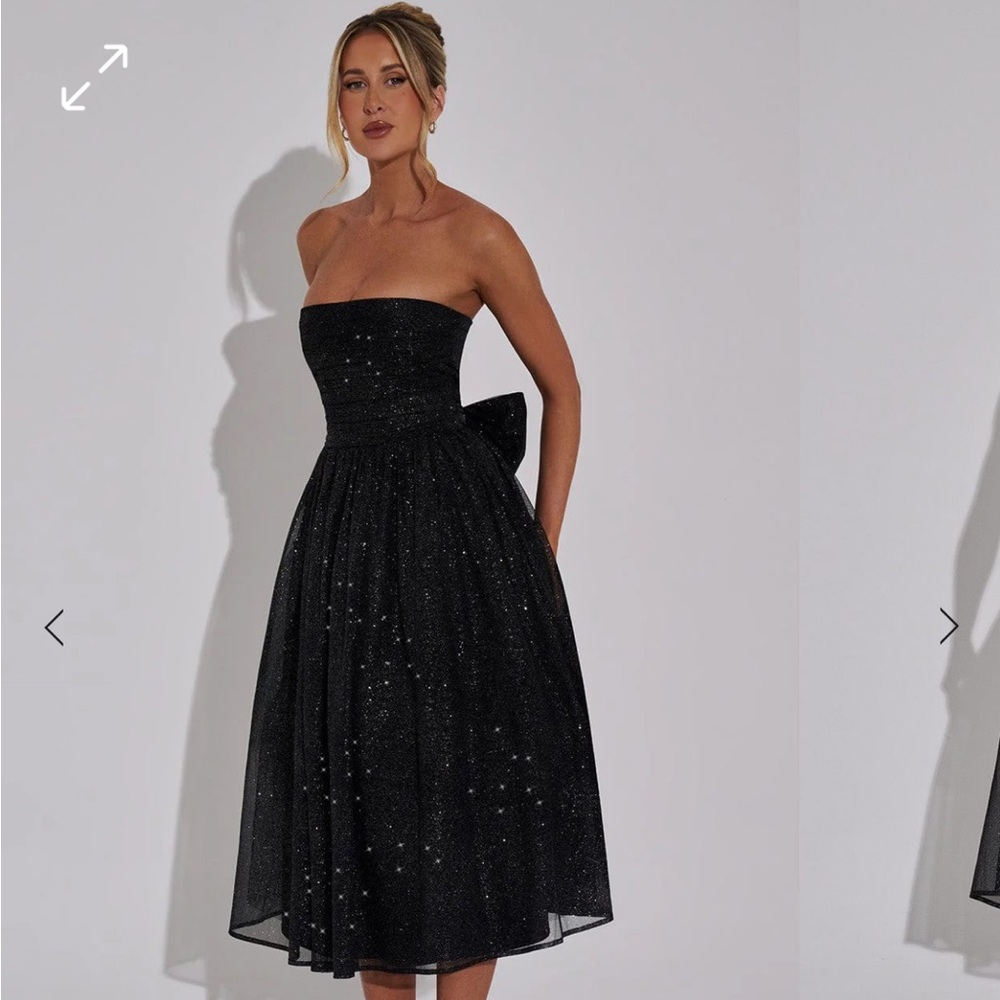 Black Strapless Sparkling Dress from Babyboo